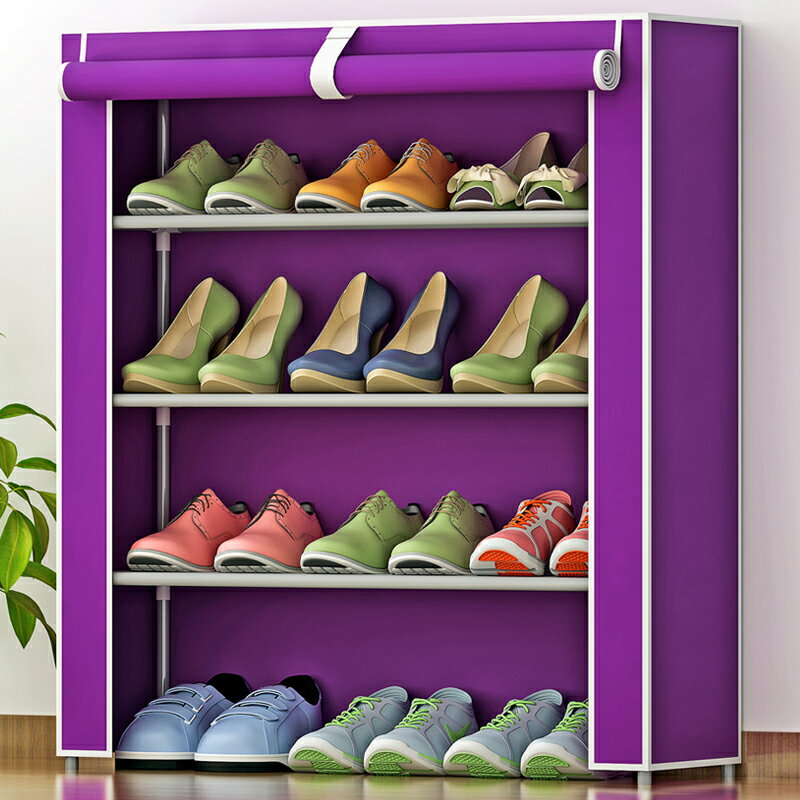 索爾諾簡易防塵鞋架 加厚無紡布鞋柜 創意組合四層鞋櫥