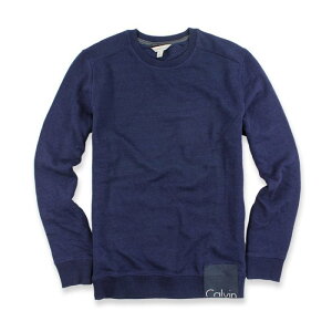 美國百分百【全新真品】Calvin Klein 大學T CK 長袖 T恤 T-shirt logo 深藍 S號 I651