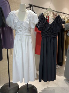 韓國夏裝褶皺氣質收腰顯瘦V領短袖連身裙子洋裝女