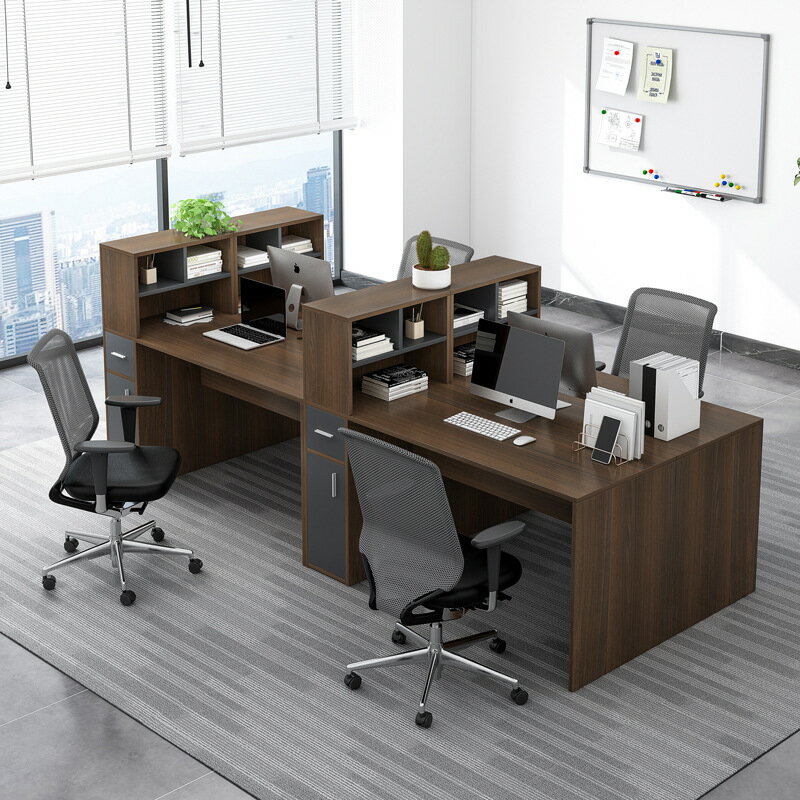 APP下單享點數9% 辦公桌4/6人位電腦桌辦公家具職員辦公桌椅組合簡約現代員工屏風