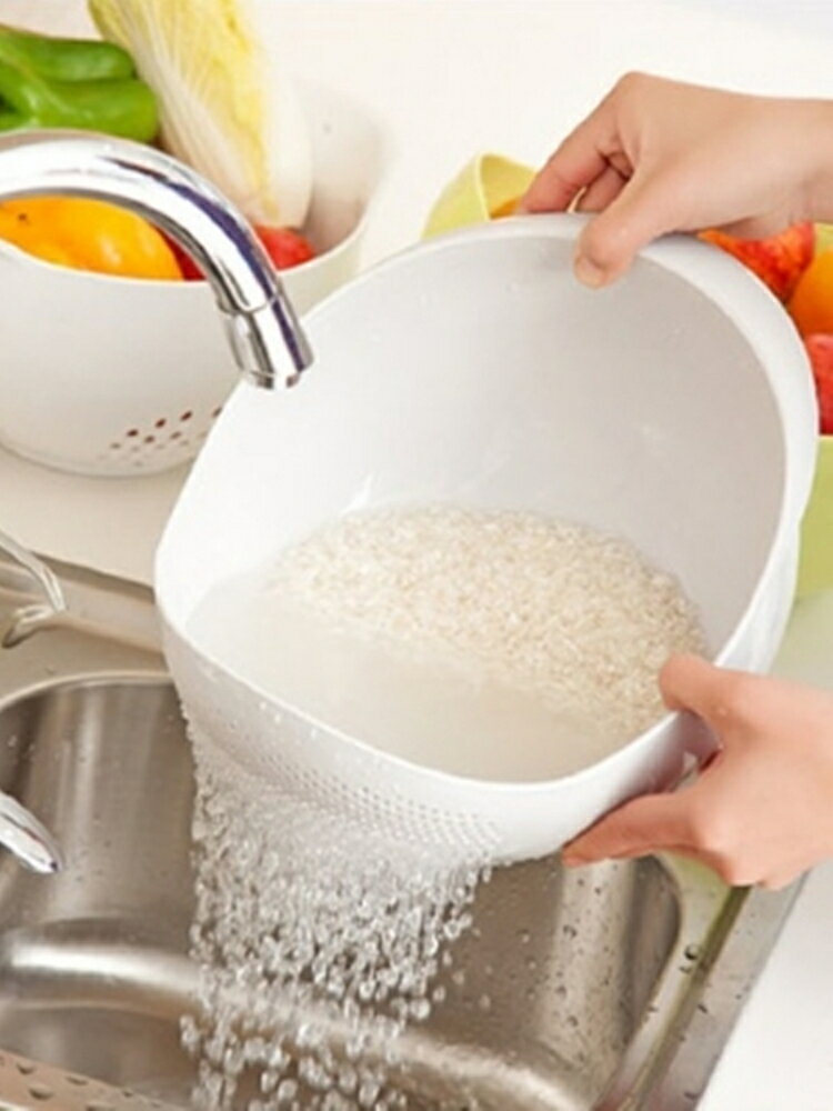 日本sp sauce淘米籃家用洗米籃洗水果盤洗米篩洗菜盆瀝水籃菜籃子