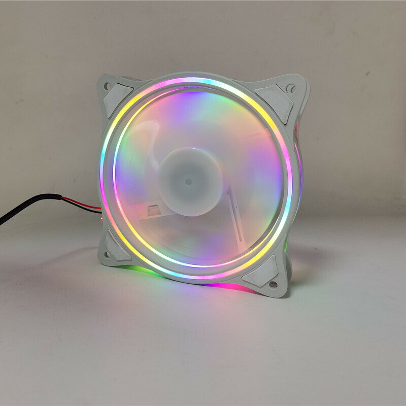白色三光環機箱風扇5V筆記本散熱器USB介面12CM電腦機箱散熱風扇【尚宜家居】