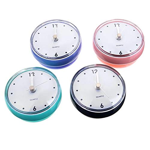 北歐小時鐘吸盤鐘防水浴室鐘廚房鏡子掛鐘 衛生間吸墻貼玻璃鐘表 4