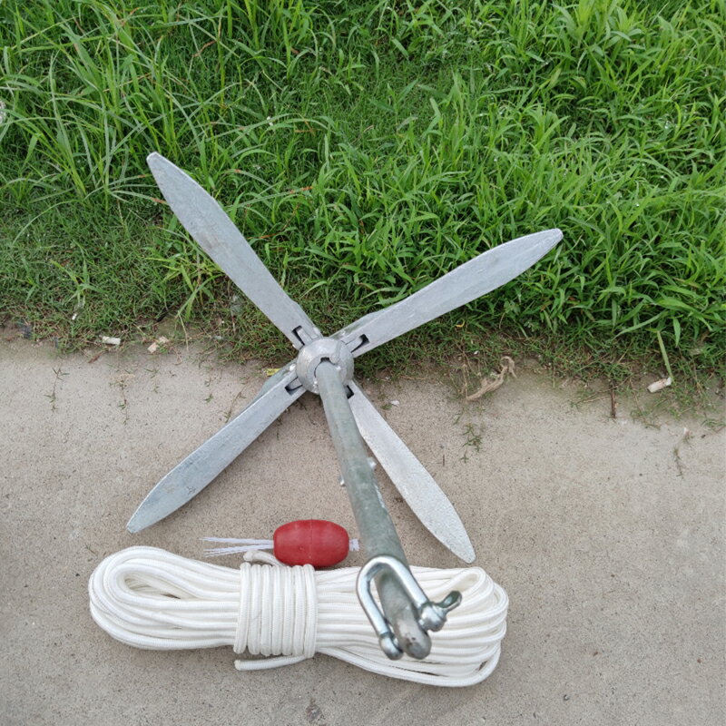 【可打統編 超低價】橡皮艇皮劃艇船錨摩托艇快艇塑料船沖鋒舟固定錨釣魚船專用折疊錨 0