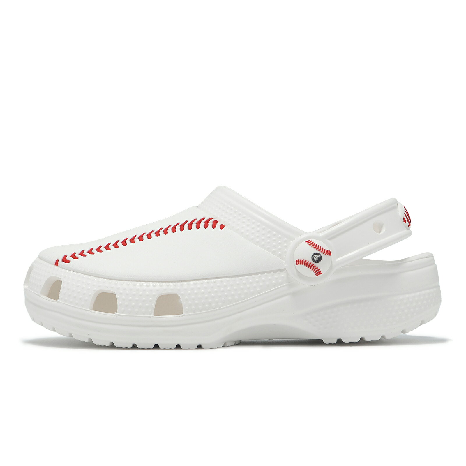 Crocs 洞洞鞋 洞洞鞋 Classic Baseball Clog K 大童 小朋友 白紅 棒球克駱格 卡駱馳 211259100