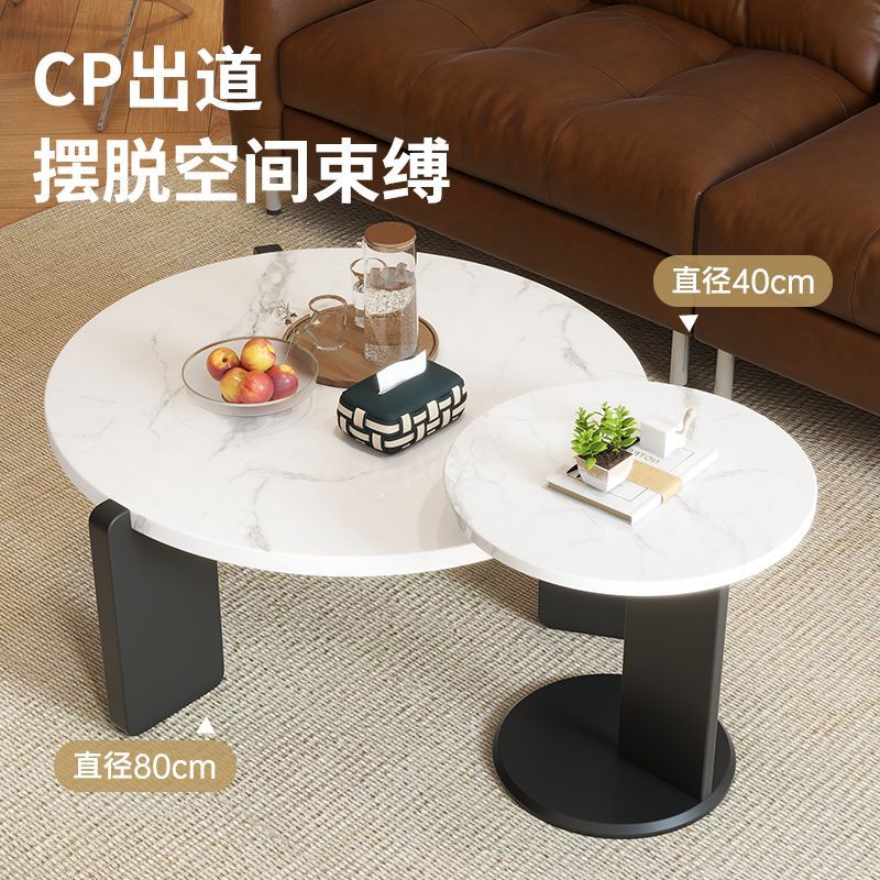 工廠現貨 免運 茶几 邊幾 圓形茶几 客廳茶几桌 茶幾圓形實木客廳家用奶油宅寂風小戶型北歐桌子現代極簡約邊角幾特惠/開立發票 特價出 售後保障 m1212