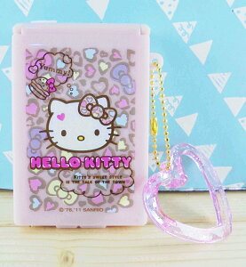 【震撼精品百貨】Hello Kitty 凱蒂貓 KITTY飾品盒附鏡-粉豹紋 震撼日式精品百貨