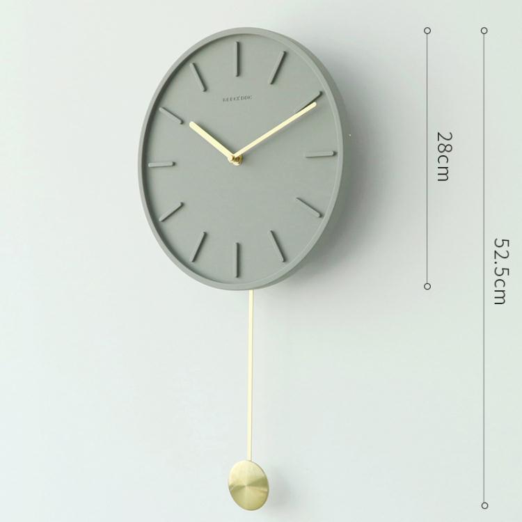 現代簡約掛鐘：砼與銅11寸刻度款 創意家居時鐘 新款北歐水泥鐘表 樂樂百貨