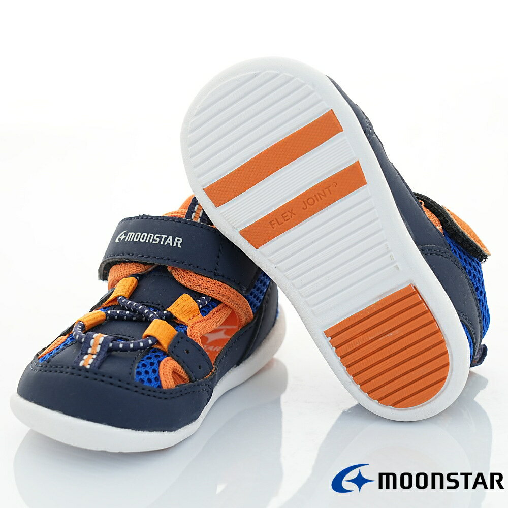 日本月星Moonstar頂級機能童鞋-2E護趾健康學步涼鞋(寶寶段)3875深藍12.5~15cm(新品) 6