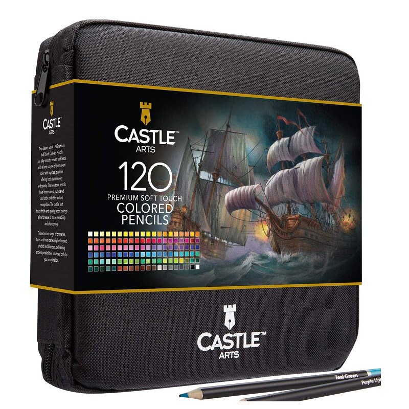 [2美國直購] Castle Art Supplies 120支色鉛筆套組 CAS-120CPZ 藝術 彩繪 收納包