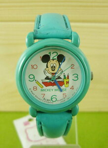 【震撼精品百貨】米奇/米妮 Micky Mouse 手錶-米奇看書圖案-綠色 震撼日式精品百貨
