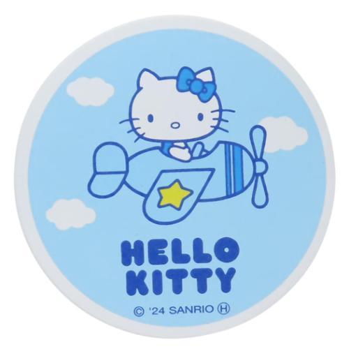 【震撼精品百貨】Hello Kitty 凱蒂貓~日本SANRIO三麗鷗 KITTY圓形陶瓷杯墊-飛機*19752