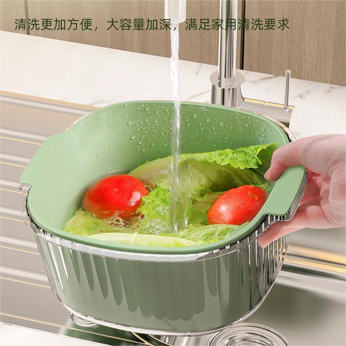 熱銷/免運費 廚房雙層瀝水籃家用洗菜籃多功能加厚塑膠瀝水盆水果漏籃濾水籃