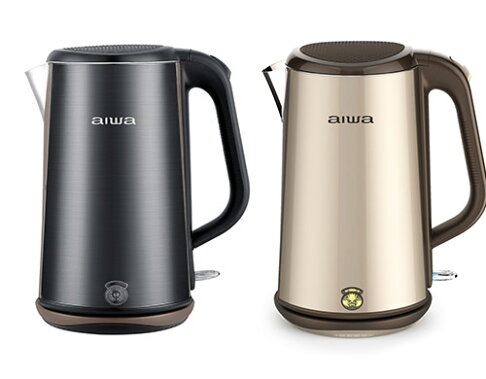 免運公司貨aiwa 愛華dks1318 三層防燙電茶壺不鏽鋼電熱水壺快煮壺1 8l 黑色金色 左東精品代購 Rakuten樂天市場