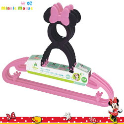 日本製 迪士尼 Disney 米妮 Minnie 造型立體頭 防滑衣架曬衣架一組3入日本進口正版 300420