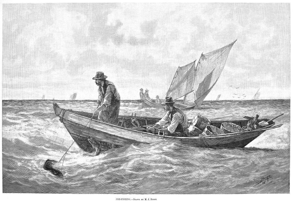 Posterazzi: Cod Fishing 1885 Nfishing For Cod In The Atlantic Ocean Off ...