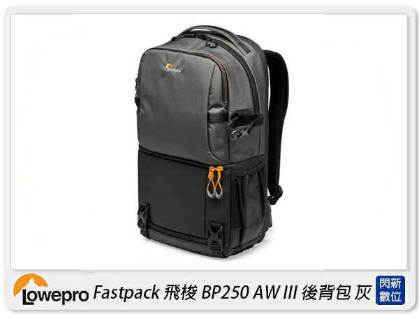Lowepro 羅普 Fastpack 飛梭 BP250 AW III 後背包 雙肩 相機包 灰色(BP 250，公司貨)L247【APP下單4%點數回饋】