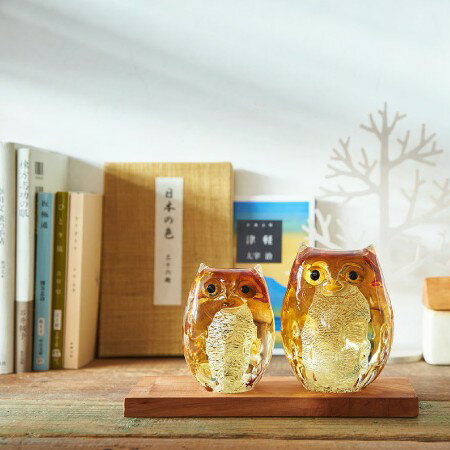 日本津輕 手作貓頭鷹 琉璃藝品 (共四款) 金益合Drinkeat