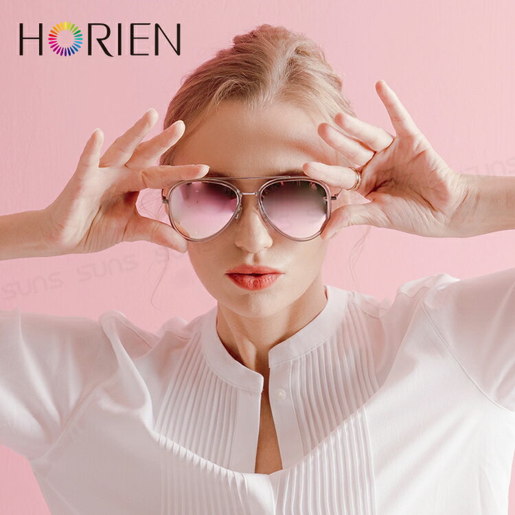 HORIEN海儷恩 經典傳奇復古飛行員偏光太陽眼鏡 芭比粉 抗UV400 (N 6518 TD51) 2