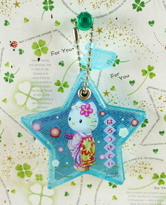 【震撼精品百貨】Hello Kitty 凱蒂貓-摺疊鏡-藍星和風 震撼日式精品百貨