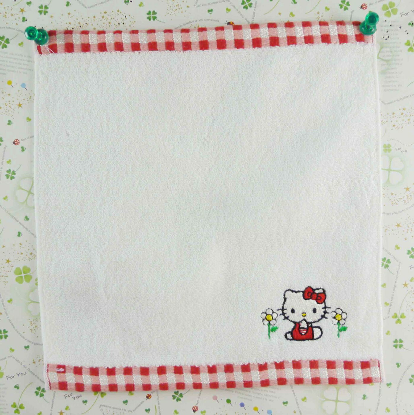 【震撼精品百貨】Hello Kitty 凱蒂貓 方巾-上下小格 震撼日式精品百貨