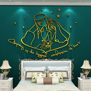 網紅臥室裝飾品房間布置輕奢床頭電視背景墻3d立體墻貼婚房畫自粘