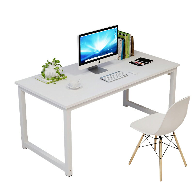 簡約白色電腦書桌ns風臺式家用辦公桌 簡易長方形長條工作臺