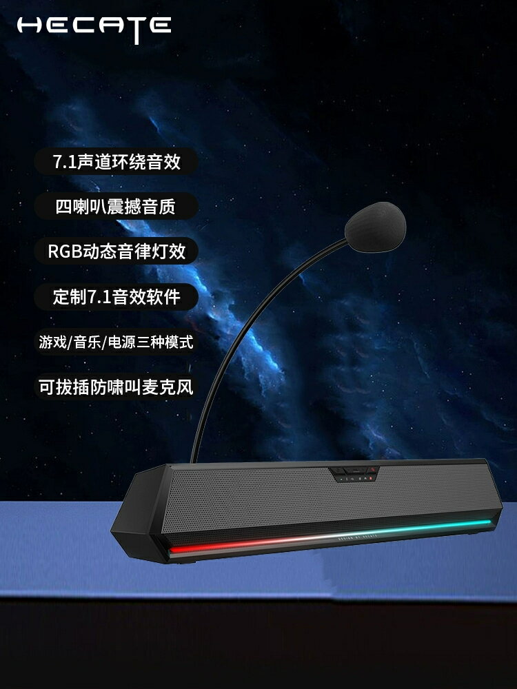 優樂悅~HECATE漫步者G1500 BAR電腦音響臺式家用游戲電競有線桌面小音箱
