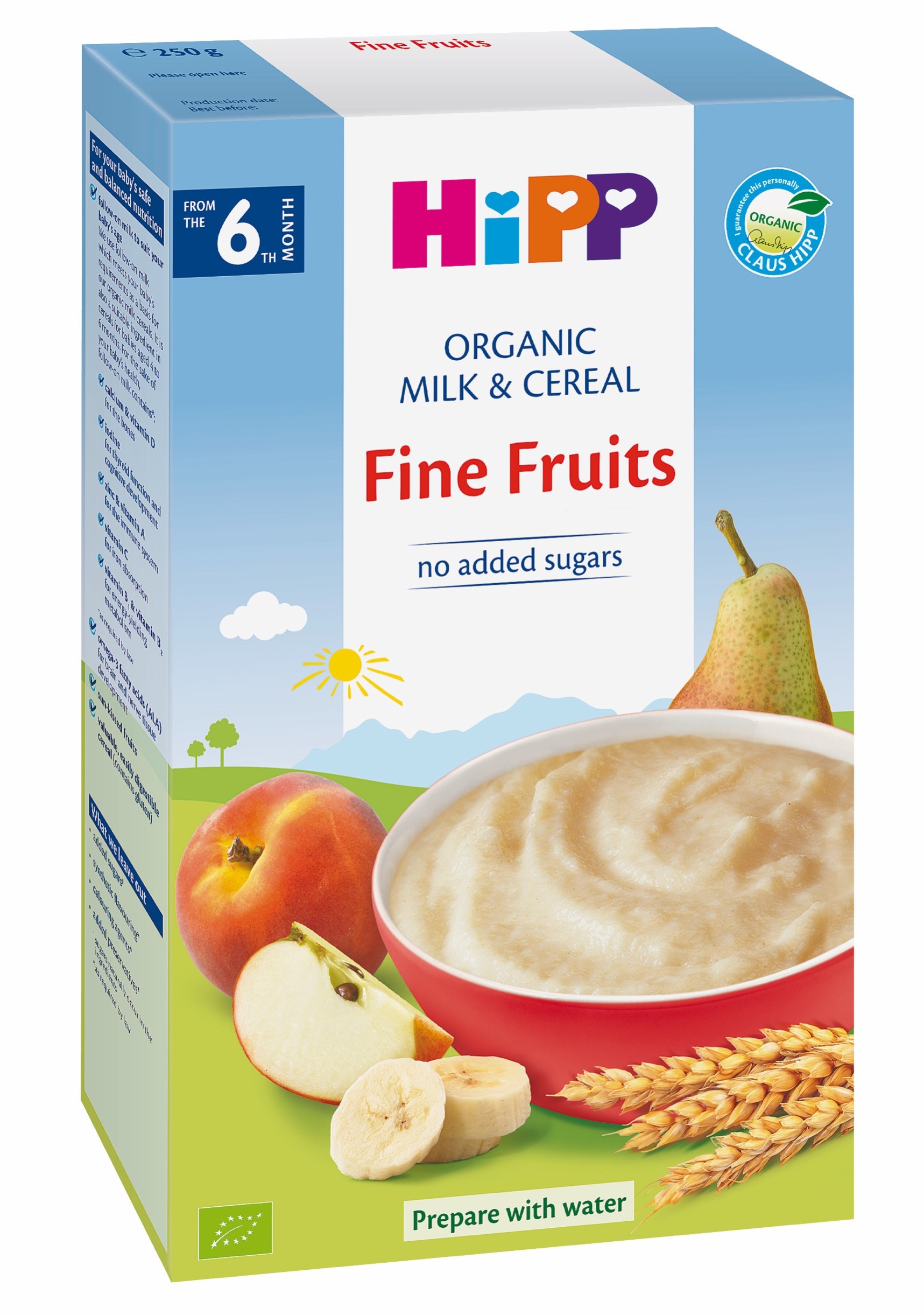 【買6送1】HiPP喜寶-水果牛奶穀糊250g -米菲寶貝