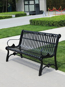 公園椅戶外長椅鐵藝長凳休閑椅子靠背雙人金屬小區園林椅室外座椅