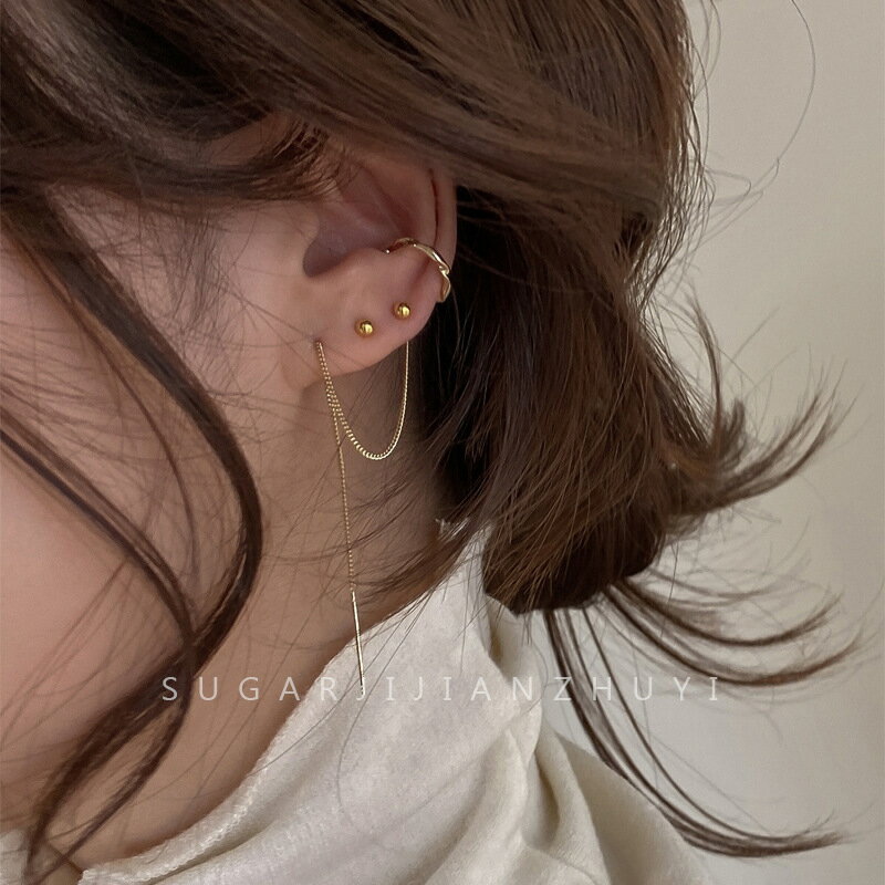 耳線2020年新款潮不對稱氣質流蘇耳環韓國簡約網紅耳骨夾耳飾品女