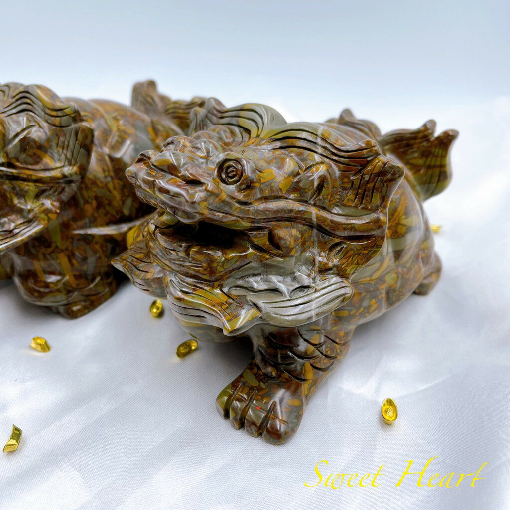 Sweet Heart 田芯開運精選 💯 天然 女媧石 女媧石龍龜 龍龜 一對 聚財陣宅 福氣長壽 贈五帝綁飾 含開光 5