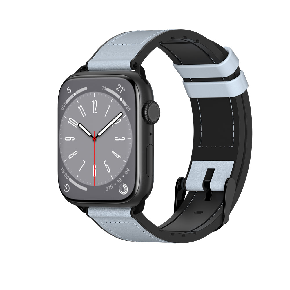 MAGEASY Hybrid 天空藍 矽膠真皮錶帶 44-49mm H7899 (4895241118142)