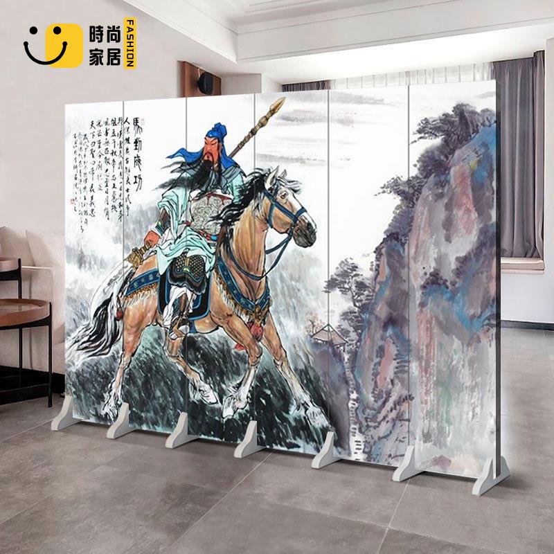 工廠直銷 【優質屏風裝飾 加贈底座】關公 關羽 屏風隔斷 折疊 店鋪 武館 玄關 武財神 三國演義 桃園三結義呂特惠/工廠現貨直銷 全館折扣 售後保障 s546