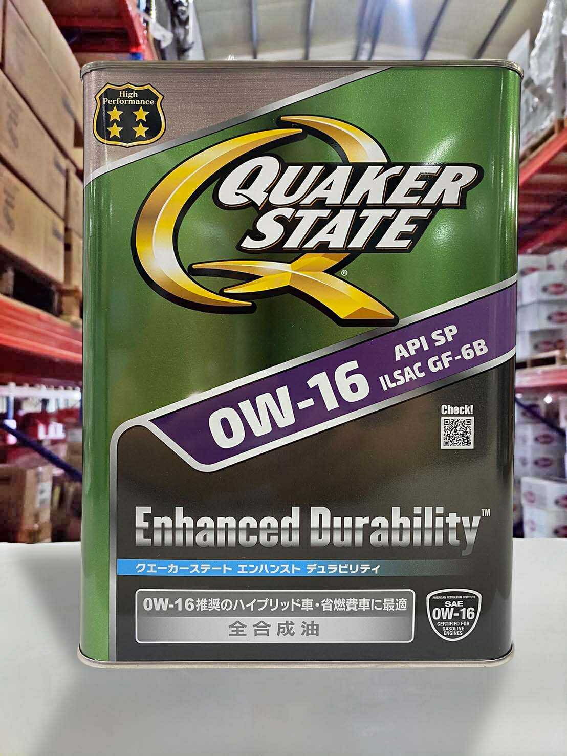 【4%點數】『油工廠』QUAKER ENHANCED DURABILITY 0W16 機油 4L 鐵罐 SP GF-6B 油電 省油【樂天APP下單限定】