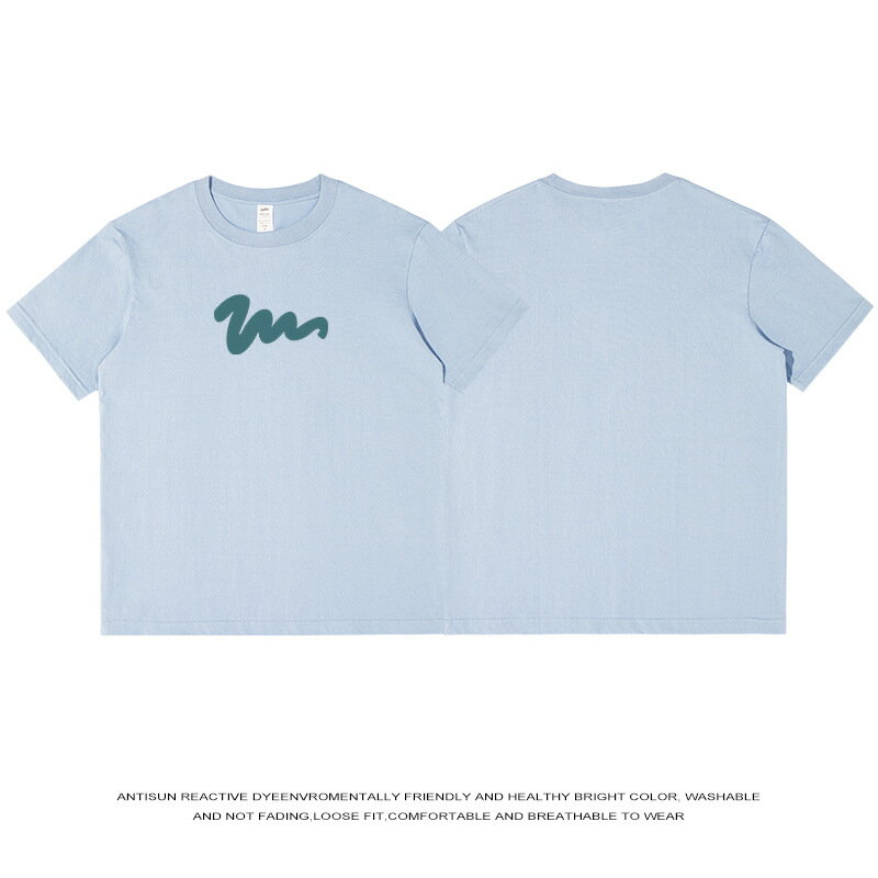 【喜挖】夏季新款純棉塗鴉印花短袖男寬鬆圓領青少年上衣t恤休閒白色衣服 0