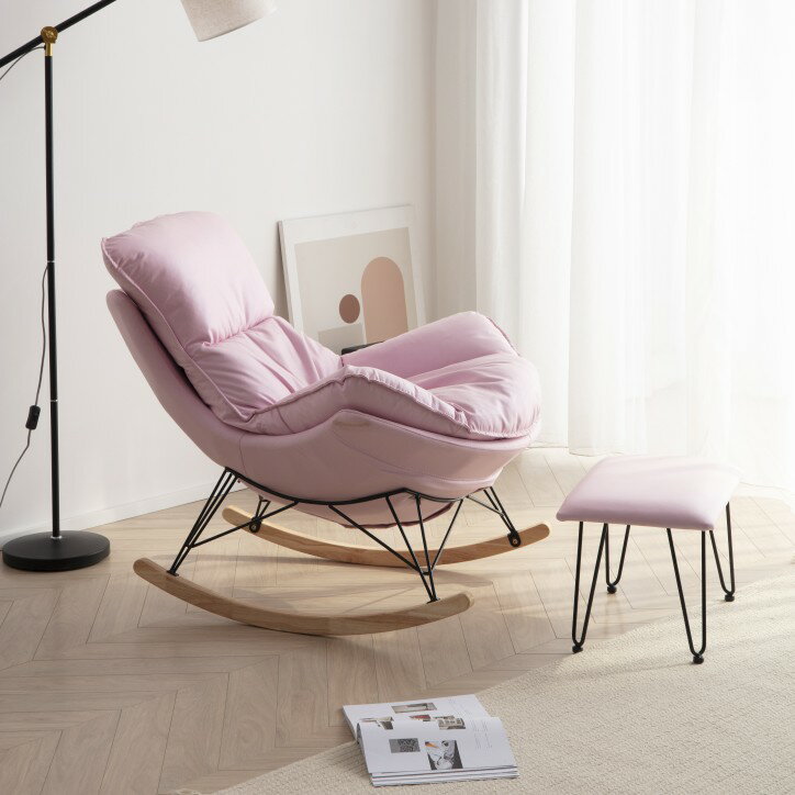 躺椅 搖搖椅 午睡椅 輕奢搖椅躺椅大人網紅北歐陽台懶人沙發客廳龍蝦椅搖搖椅科技布【MJ21698】