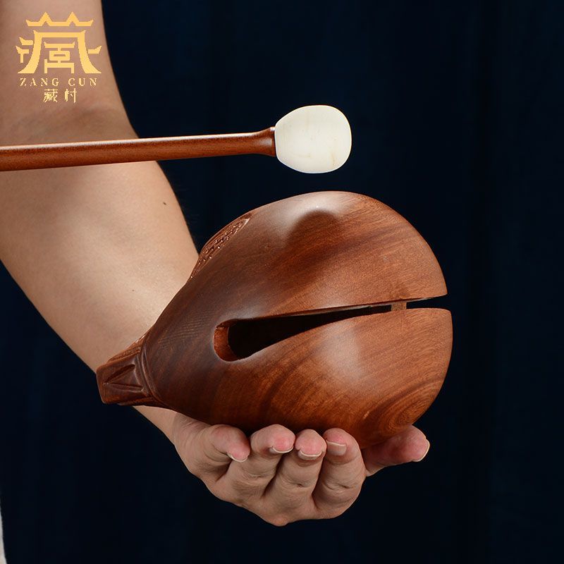 限時下殺 免運 可開立發票 臺灣公司 藏村 紫檀木魚家用佛具用品 實木木雕家用木魚敲打擺件 打擊樂器