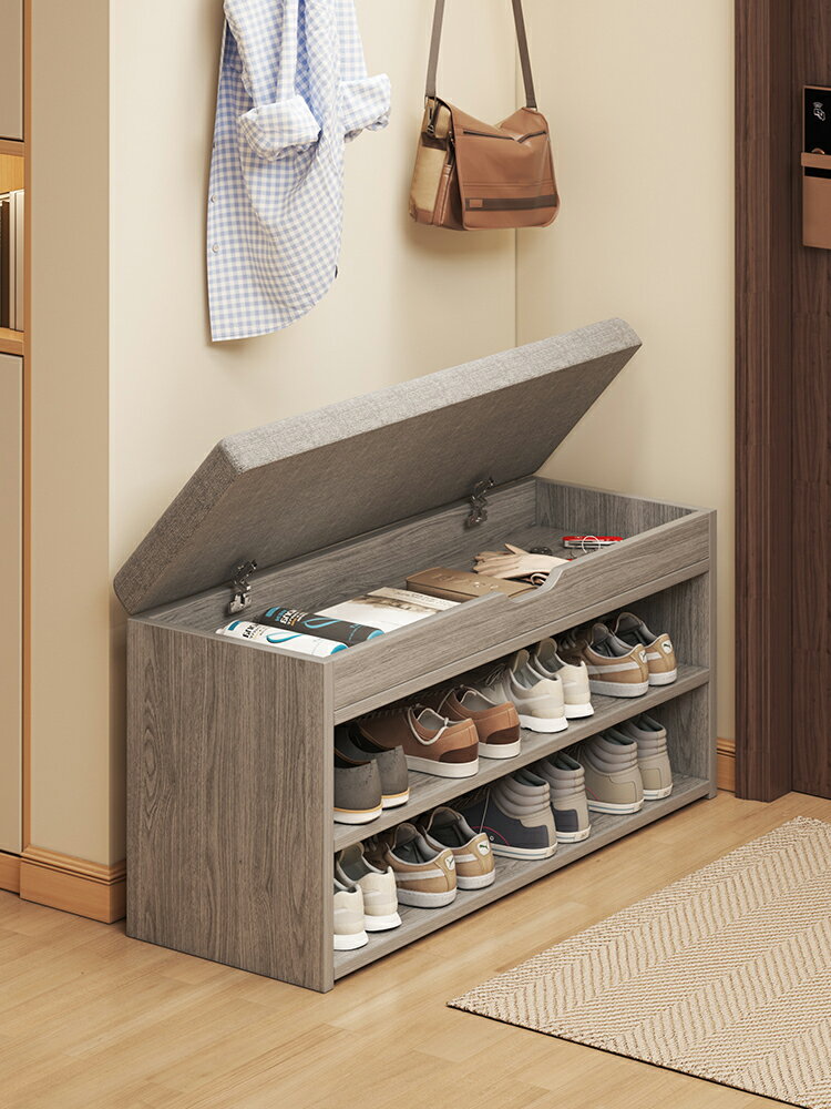 高級感鞋架家用門口室內新款鞋柜多層收納小窄簡易可坐式軟包換鞋凳
