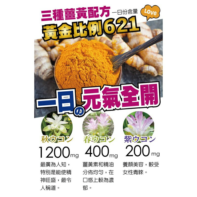 [沖繩嚴選]美島王朝-沖繩薑黃錠-黃金比例三種薑黃配方 5