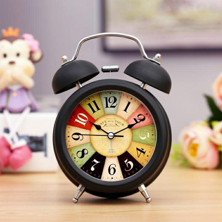 鬧鐘 靜音創意學生兒童小鬧鐘鬧錶歐式石英鐘客廳床頭時鐘座鐘