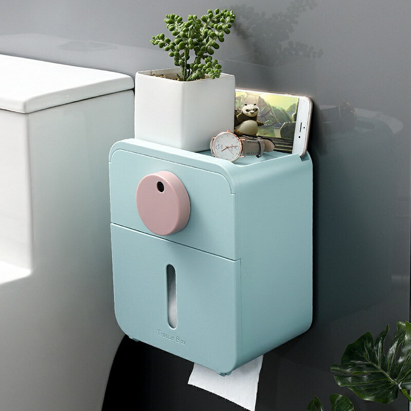 免打孔衛生間紙巾盒卷紙廁紙紙巾架廁所家用放衛生紙置物架抽紙筒