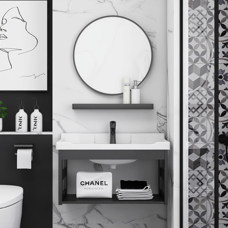 衛浴陶瓷一體窄洗手盆組合盆衛生間小戶型簡約家用壁掛