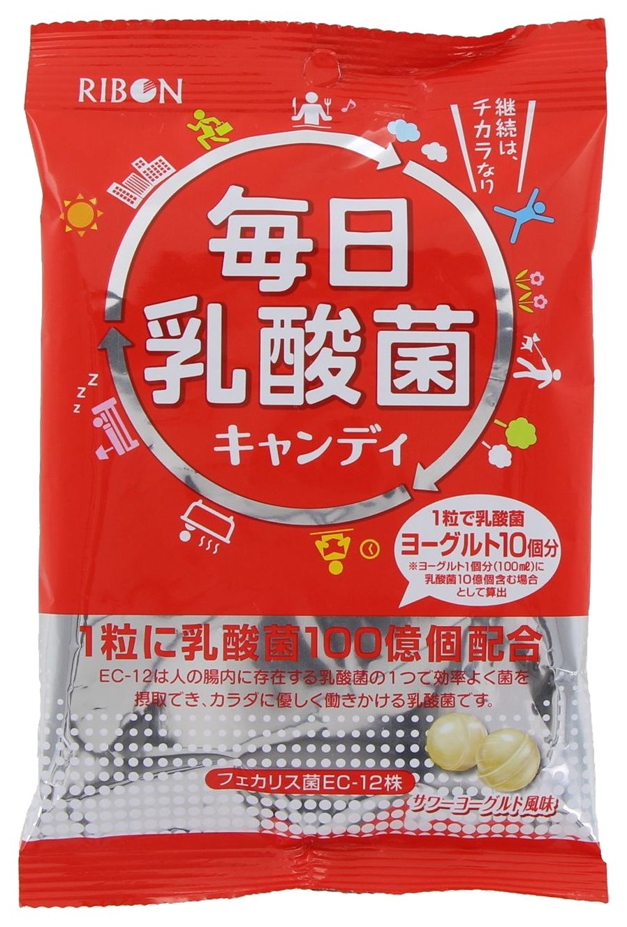 日本  RIBON 立夢 每日乳酸菌風味糖 60g