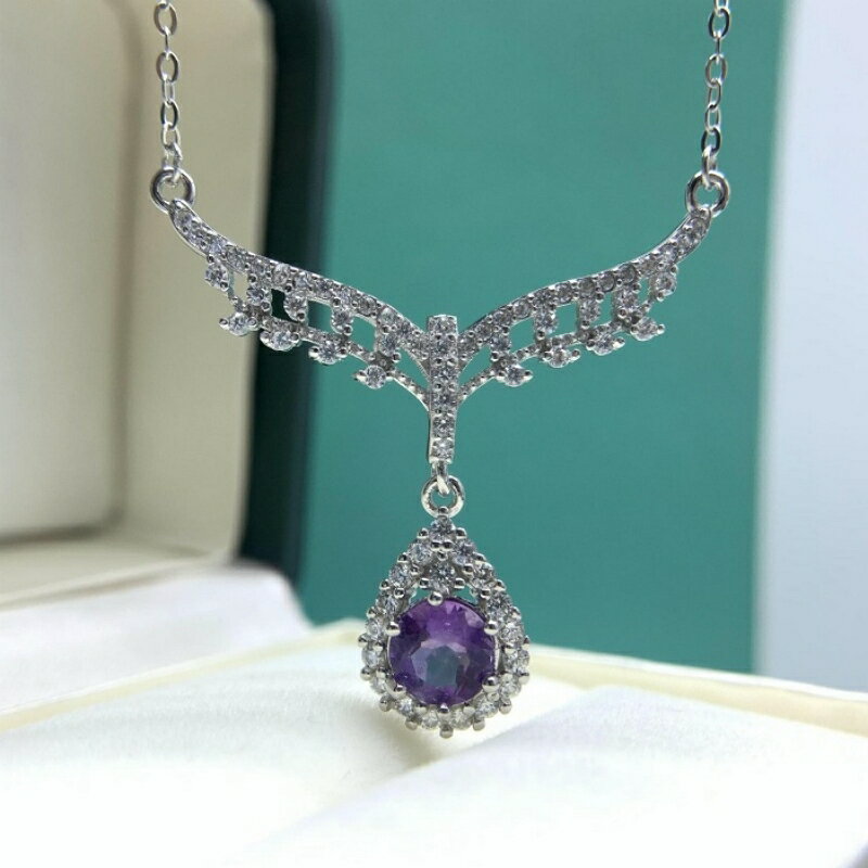 現貨+預購 頂級莫桑鑽石項鍊925純銀女項鍊鎖骨鍊項鏈情人節禮物-1克拉天使的眼淚74lq72【獨家進口】【米蘭精品】