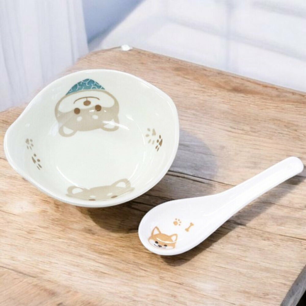 日本 田中箸店 招柴湯碗 柴犬碗 兒童餐碗 | 湯匙 陶瓷湯碗 飯碗 湯匙組 日系可愛 餐具 日本餐具 日本進口 - 日本 田中箸店 招柴湯碗 柴犬碗 兒童餐碗 湯匙 陶瓷湯碗 飯碗 湯匙組 日系可愛 餐具 日本餐具 日本進口 湯碗湯匙 碗匙 組合 柴柴