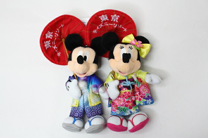 大賀屋 米奇 米妮 和服 玩偶 娃娃 吊飾 布偶 米老鼠 美妮 迪士尼 Disney 正版 J00020014-15