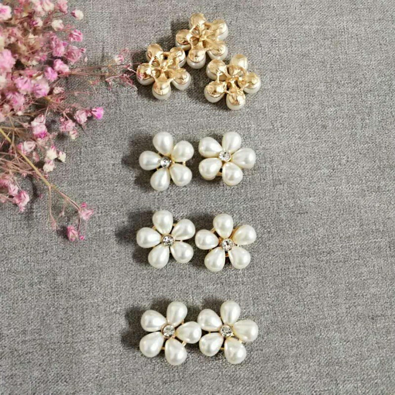 金屬雛菊珍珠花朵扣子日韓可愛氣質襯衣服扣裝飾品縫制用服飾紐扣