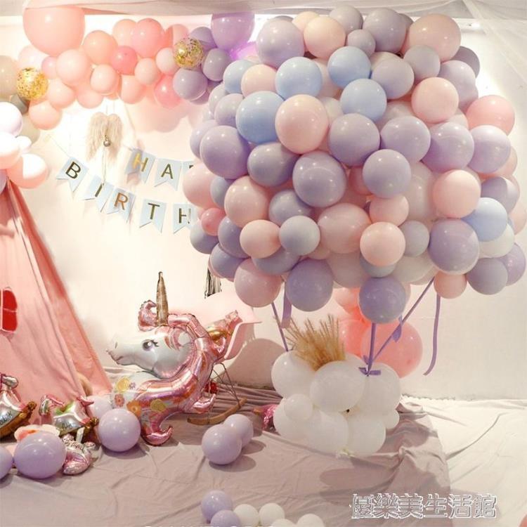 ins馬卡龍氣球糖果色創意生日派對布置拱門氣球裝飾結婚禮用品 樂樂百貨