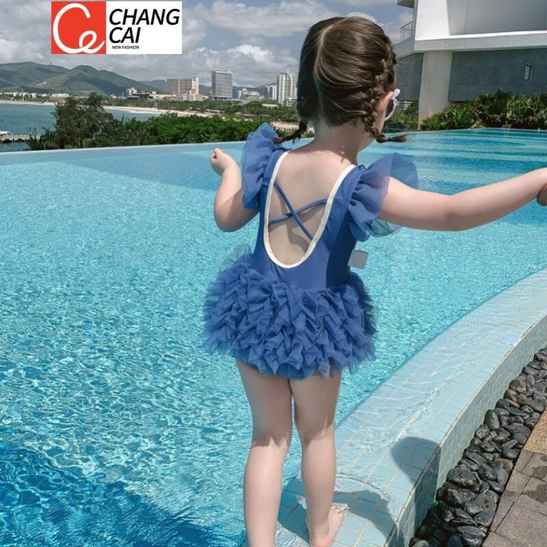 游泳連體兒童洋氣寶寶韓版蕾絲三角公主夏季泳裝2020女童小女孩
